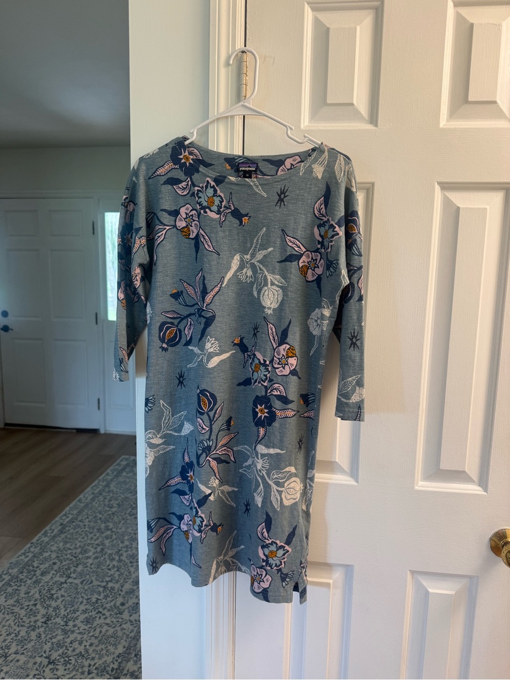 Patagonia Slate Blue Floral Midi Dress